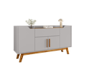 Ver imagem 3 de Buffet Aparador 1 Gaveta 4 Portas Retro Pés de Madeira Future Branco/Off-White/Cinamomo