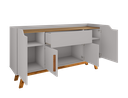 Ver imagem 6 de Buffet Aparador 1 Gaveta 4 Portas Retro Pés de Madeira Future Branco/Off-White/Cinamomo