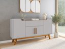 Ver imagem 1 de Buffet Aparador 1 Gaveta 4 Portas Retro Pés de Madeira Future Branco/Off-White/Cinamomo