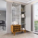 Ver imagem 3 de Cristaleira Elba com Led, Vidro e Soft Close Sala de Jantar - Off/ Naturalle