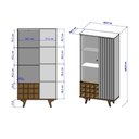 Ver imagem 6 de Cristaleira Elba com Led, Vidro e Soft Close Sala de Jantar - Off/ Naturalle