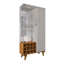 Ver imagem 2 de Cristaleira Elba com Led, Vidro e Soft Close Sala de Jantar - Off/ Naturalle