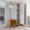 Ver imagem 5 de Cristaleira Elba com Led, Vidro e Soft Close Sala de Jantar - Off/ Naturalle
