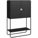 Ver imagem 2 de Balcão Aparador Bar para Sala Industrial 2 Portas 90cm Alek A03 Nero Preto - Lyam Deocr