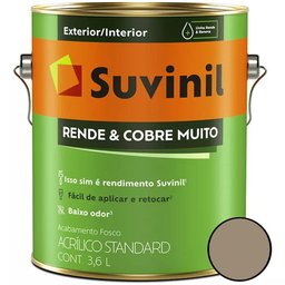 Tinta Acrílica Rende & Cobre Muito Fosco 3,6 Litros Concreto - 50518230 - SUVINIL - 2