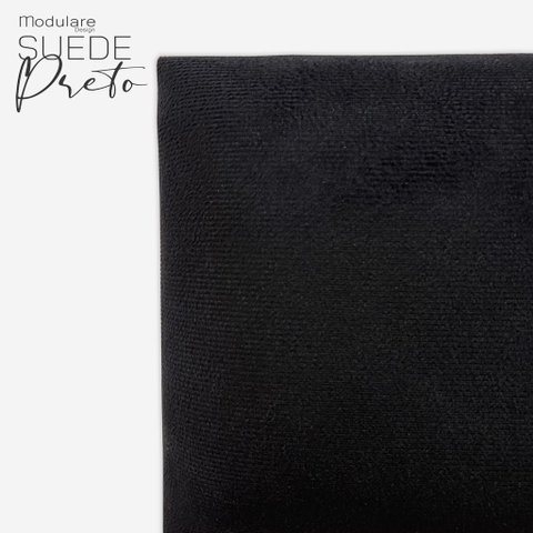Cabeceira Estofada Kit com 18 Placas 30x40cm:suede Preto