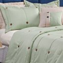 Ver imagem 4 de Cobre Leito Button Queen Bordado 7 Pçs Verde