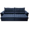 Sofá Retrátil e Reclinável 2,75m Molas Ensacadas Cama inBox Big Space com Bordado 3D Velusoft - 5