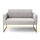 Ver imagem 3 de Sofá Namoradeira Base Industrial Dourado Marisa Veludo D03 - D?rossi