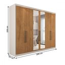 Ver imagem 5 de Guarda-roupa Casal Guarujá 6 Portas 6 Gavetas com Espelho 100% Mdf Off White/peroba - Panorama Móvei
