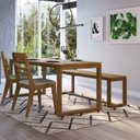 Ver imagem 2 de Mesa de Jantar 4 Lugares Retangular Madeira Maciça Craft Marrom/Garapa