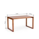 Ver imagem 3 de Mesa de Jantar 4 Lugares Retangular Madeira Maciça Craft Marrom/Garapa