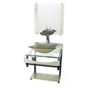 Ver imagem 1 de Gabinete Vidro 40cm Banheiro Curvado Duplo Pp Cuba Quadrada