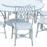 Conjunto Bambú 8 Cadeiras e Mesa Giratória Alumínio Fundido Jardim Varanda Piscina Área Gourmet - 2