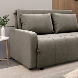 Sofá Cama para Sala de Estar Amora New Veludo Matrix - Cappuccino - 7