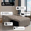Ver imagem 2 de Sofá Cama para Sala de Estar Amora New Veludo Matrix - Cappuccino