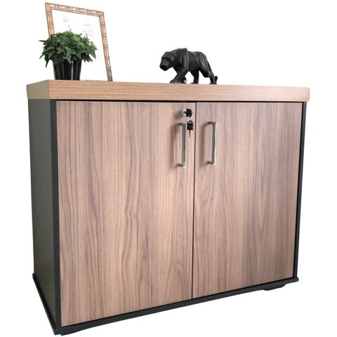 Balcão Tamburato 2 Portas 75cm Nogal/Preto