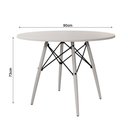 Ver imagem 3 de Mesa de Jantar Eames Eiffel Branca 90cm Base Madeira Maciça Branca