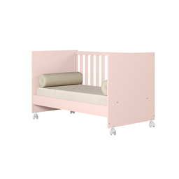 Conjunto Ideal para Bebê Berço Americano Cômoda Doce Sonho + Colchão Ortobom - Qmovi Rosa Acetinado - 4