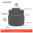Ver imagem 3 de Kit Sofá e Poltrona Orgânica Living Bob com Almofadas Bouclê Cinza Escuro - Desk Design