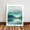 Ver imagem 7 de Kit 3 Quadro Decorativo Paisagem Azul Moderno Montanha Sala Qualidade Premium Luxo 40x28cm