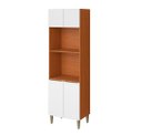 Ver imagem 1 de Paneleiro Torre Quente 4 Portas 2 Nichos P/ Forno-microondas Clara - Cinamomo/branco Aramóveis