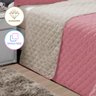 Kit Cobre Leito 3 Peças Cama Queen Dupla Face com Porta Travesseiros Matelado Rose e Bege Casa Dona - 3