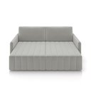 Ver imagem 6 de Sofá-cama Decorativo Retrátil Thanos 2 Lugares 220cm Veludo Cinza G45 - Gran Belo