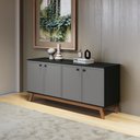 Ver imagem 2 de Aparador Kappesberg 4 Portas Shaker Preto Fosco/cinza Sagrado 156cm
