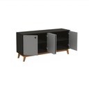 Ver imagem 3 de Aparador Kappesberg 4 Portas Shaker Preto Fosco/cinza Sagrado 156cm