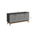 Ver imagem 5 de Aparador Kappesberg 4 Portas Shaker Preto Fosco/cinza Sagrado 156cm