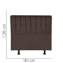 Ver imagem 2 de Cabeceira Estofada Kiara 90cm Solteiro Box Quarto Corino Marrom - Ahazzo Móveis