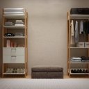 Ver imagem 3 de Guarda Roupa Closet Industrial Modulado 1 Peça 2 Gavetas 73,5cm 100% MDF Branco/Freijó/Off White