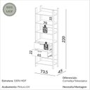 Ver imagem 4 de Guarda Roupa Closet Industrial Modulado 1 Peça 2 Gavetas 73,5cm 100% MDF Branco/Freijó/Off White
