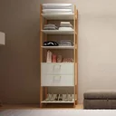 Ver imagem 1 de Guarda Roupa Closet Industrial Modulado 1 Peça 2 Gavetas 73,5cm 100% MDF Branco/Freijó/Off White