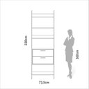 Ver imagem 5 de Guarda Roupa Closet Industrial Modulado 1 Peça 2 Gavetas 73,5cm 100% MDF Branco/Freijó/Off White
