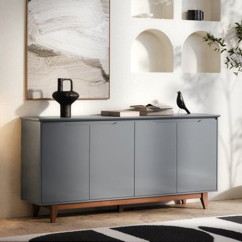 Buffet 4 Portas Flow: Cinza