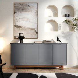 Buffet 4 Portas Flow: Cinza - 4