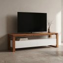 Ver imagem 1 de Rack para TV até 60 Polegadas Madeira Maciça 140cm 2 Gavetas Craft Branco