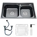 Ver imagem 1 de Cuba Dupla Gourmet Pia Cozinha Inox Preto Acessório Brinovar