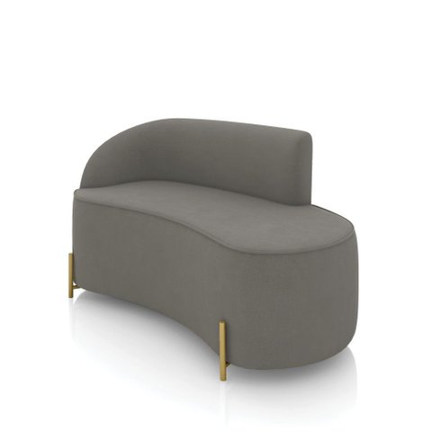 Sofá 2 Lugares Orgânico 140cm Pé Dourado Morgan Suede D03 - D’Rossi