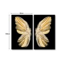 Ver imagem 2 de Kit 2 Quadros Telas Decorativas Canvas Asas de Anjo 100X60Cm