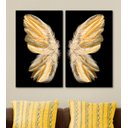 Ver imagem 3 de Kit 2 Quadros Telas Decorativas Canvas Asas de Anjo 100X60Cm