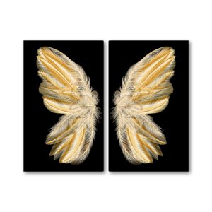 Kit 2 Quadros Telas Decorativas Canvas Asas de Anjo 100X60Cm