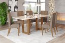 Ver imagem 3 de Mesa de Jantar Yara 200 C/ Vidro Nature/off White - Henn