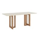 Ver imagem 2 de Mesa de Jantar Yara 200 C/ Vidro Nature/off White - Henn