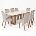 Ver imagem 4 de Mesa de Jantar Yara 200 C/ Vidro Nature/off White - Henn