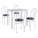 Ver imagem 2 de Conjunto Mesa de Jantar com 4 Cadeiras Multimóveis Cr50266 Branco/preto