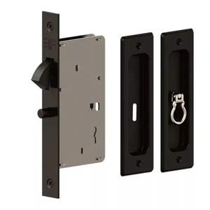 Fechadura 3f 6445 Porta de Correr Interna com Concha Preta