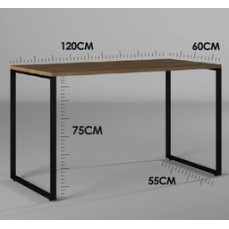Mesa Industrial Base Ferro 120m e 4 Cadeiras Eames Fendi Ajl Store Mesa Industrial com Cadeira - 3